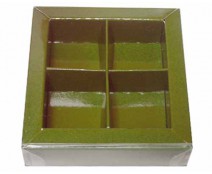 Windowbox 66x66x19mm 4 division vert forêt laque 